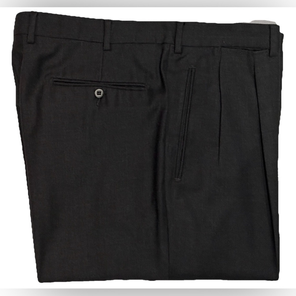 $495 ERMENEGILDO ZEGNA DRESS PANTS 36 MENS CHARCOAL GRAY 2 PLEATS